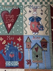 VINTAGE Vicky Howard “12 Months Of The Year” THROW BLANKET Tapestry 52” X 71”