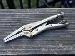 Husky 6.5in Long Nose Locking Pliers Knurled Grip Adjustable Steel Tool New