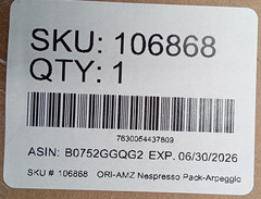 Nespresso Ori-Amz Pack 50ct Exp 6/30/26