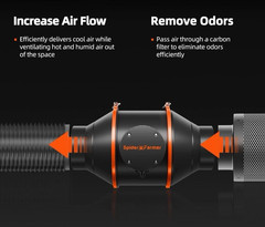 Spider Farmer 4″ Refillable Air Carbon Filter Odor Control for Inline Fan