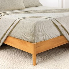 Purely Organic 100% Turkish Organic Cotton Sheet Set Queen Ecru Branch Design