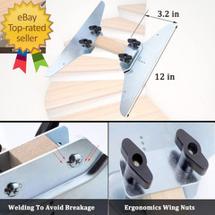 Zinc Plated Steel Stair Tread Gauge Template Tool – Measuring Jig for Stairs