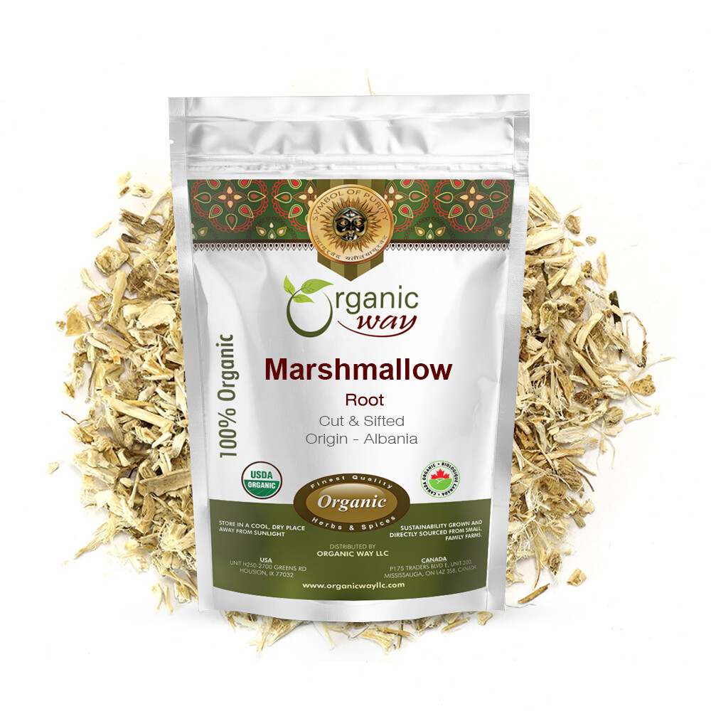 Organic Way Marshmallow Root Cut & Sifted – Organic, Kosher & USDA Certified