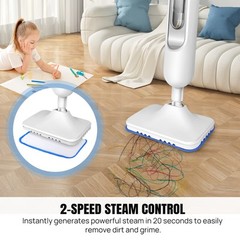 12-in-1 Hot Steam Mop Cleaner Upright & Handheld Hard Floor Carpet Steamer 5000W