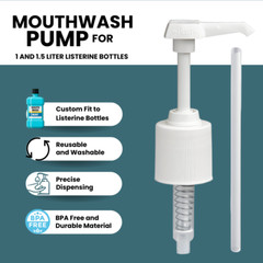 2-PK Listerine Mouthwash Pump for 1 to 1.5 Liters of Listerine Mouthwash Bottles