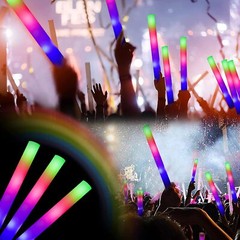 100PCS LED Foam Sticks Light Up Wands Rally Flashing Glow Party Rave