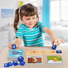 Learning Toys for 3 4 5 Years Old Kids – 116Pcs Short Vowel Letters Sorting Spel
