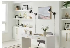 KICHLER Sylvia 19.75 in. 1-Light Black Office Indoor Wall Sconce Light