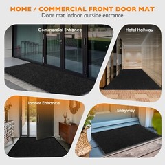 Commercial Entrance Door Mat Heavy Duty Floor Mats Industrial Non Slip Rug Black