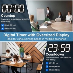 Digital Clock with Large Display 18.7 Inch, GPS Auto-Sync Time, Remote Control