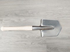 100% Titanium Lightweight Large Shovel Durable Sharp Edges Solid Wood 10″ Handle