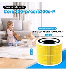 4PK Yellow Core 300 Pet Care Replacement Filter for LEVOIT Core 300 300-P 300S