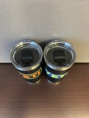 YETI Lot of 2 Black 20 Oz Ramblers, both with MagSlider Lids