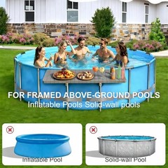 Poolside Bar Table for Above Ground Pool, 49.4×9.6 Outdoor Hanging Swim-Up