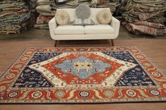 Oriental Area Rug 6×9 Vegetable Dye Geometric Hand-knotted Wool for Any Room