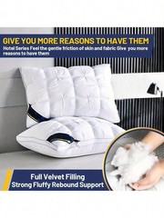 Pack of 2 Bed Pillows Quilted HOTEL QUALITY Down Alternative Gusseted Pillow