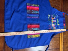 Ecuador Embroidered Apron Blue Andean Folk Art Woven Pockets Latin American