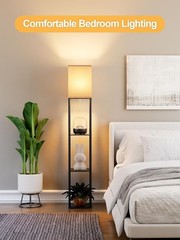 Floor Lamp with Shelves for Living Room, Shelf Floor Lamp with 3 CCT LED Bulb