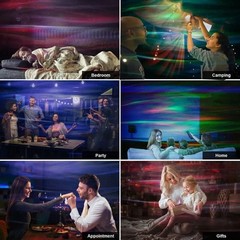 2 Pcs Northern Lights Galaxy Projection Lamp Aurora Star Projector Night Lights