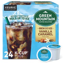 Green Mountain Coffee Roasters Brew Over Ice Vanilla Caramel, K-Cups, 24 Count