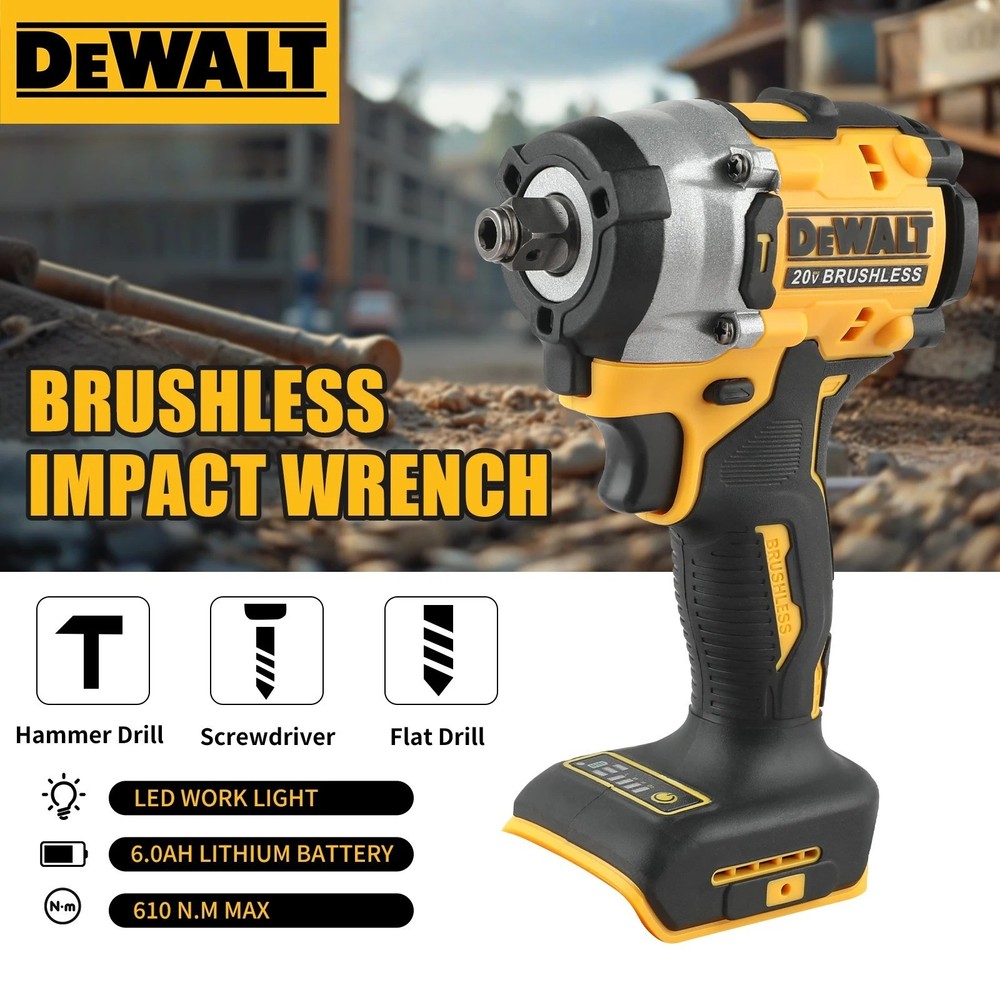 NEW DeWalt 20V Brushless 3/8″ Compact Impact Wrench Hog Ring Anvil DCF923B