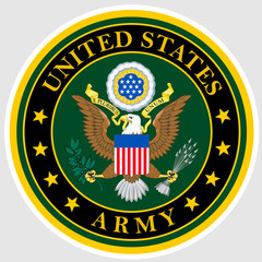 US Army Decal Sticker United States Military Veteran Logo Seal Flag 03