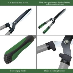 20 Inch Garden Hedge Shears Green and Black Landscape Trimming Scissor