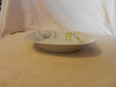 White With Green & Yellow Leaves Porcelain Salad Bowl Aramco Alpine Cuisine
