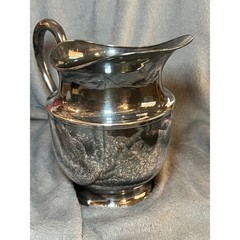 Vintage Silverplate Creamer Pitcher Nickel Silver Ornate Spout Handle 8in