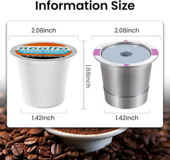 2 Pack K Cup Reusable Coffee Pods for Keurig: Stainless Steel Refillable K Cup –