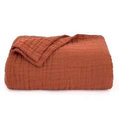 100% Cotton Muslin Blanket, 6 Layer Lightweight Breathable Gauze King Size Bl…