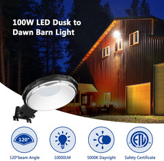 100W LED Barn Yard Street Outdoor Garden Security Light Dusk to Dawn Flood Light