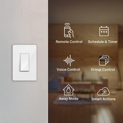 Smart Light Control: Single Pole Switch, 2.4GHz Wi-Fi, Works with Google Home