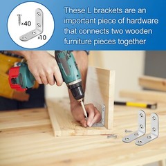 1.5″ L-Shaped Bracket Corner Brace Stainless Steel Bracket Right Angle w/Screws