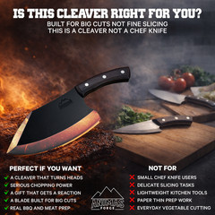 Animas Forge Dynamite Cleaver 8” Hand Forged High Carbon Steel Knife in Wood Box