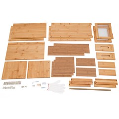 Bamboo Kitchen Countertop Cabinet Pantry Sideboard Storage Cabinet with Drawers