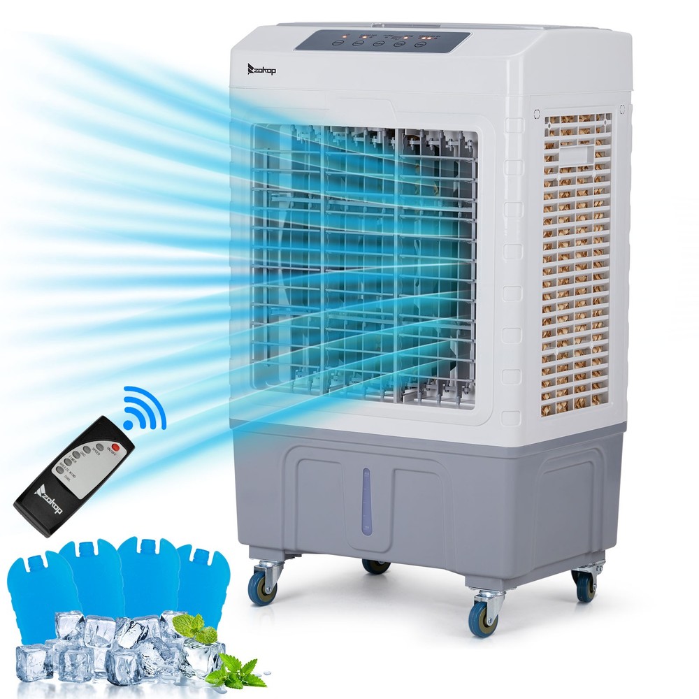 3-in-1 Evaporative Air Cooler, Portable Swamp Cooler with 10.57Gallon Reservoir