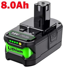 PACK For RYOBI 18V 8Ah 12Ah P108 High Capacity Battery 18Volt Li-Ion One Plus