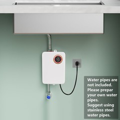 4.57*2.76*7.68in White 3000W ABS& 304 Stainless Electric Instant Water Heater