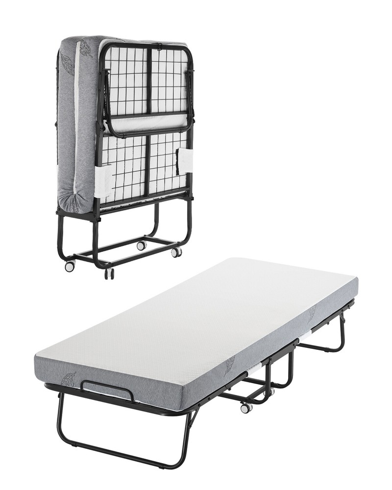 Rollaway Bed Folding Bed with 5 inches Foam Mattress for Adults & Guest