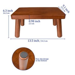 Wooden Step Stool 6.3″ Height 500 lbs Load Capacity – Non-Slip Foot Stool
