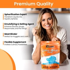 Sodium Alginate Powder, Food Grade Bulk Powder for Thickening 4 oz Bag