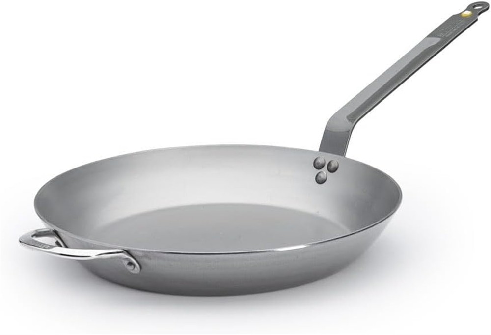 De Buyer Mineral B Round Carbon Steel Fry Pan, Naturally Nonstick, 12.5″
