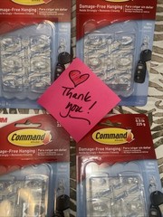 (Lot of 4) Command Mini Hooks Holds 0.5 Lb – #17006CLR-6 Hooks 8 Strips Ea. Pack