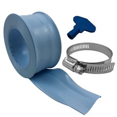 Puri Tech Durable Pool Backwash Hose, Includes Clamp and Key 1.5 in x 25 ft