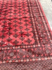 Hand-Woven Wool and Silk Princess Bokhara Area Rug