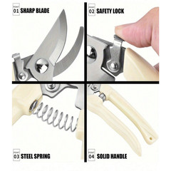 Pruning Shears Sharp Stainless Steel Garden Shears Bypass Garden Scissors Blades