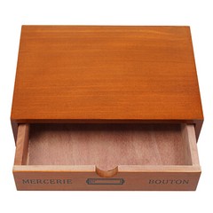 Single-Drawer Storage Box Wooden Desktop Jewelry Organizer Desktop Drawer