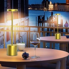 Metal Table Desk Lamp Cordless Touch Control Dimmable Night Light Rechargeable
