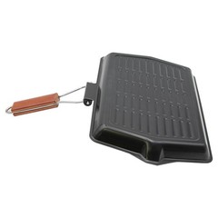 Smart Home Non-Stick Rectangular Grill Pan with Foldable Wooden Handle